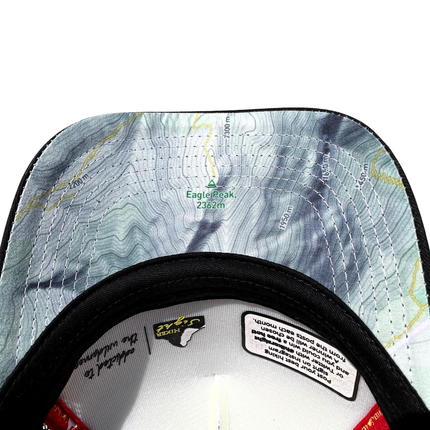 Under bill image on a Three Brothers peak trucker hat | Hiker Sight