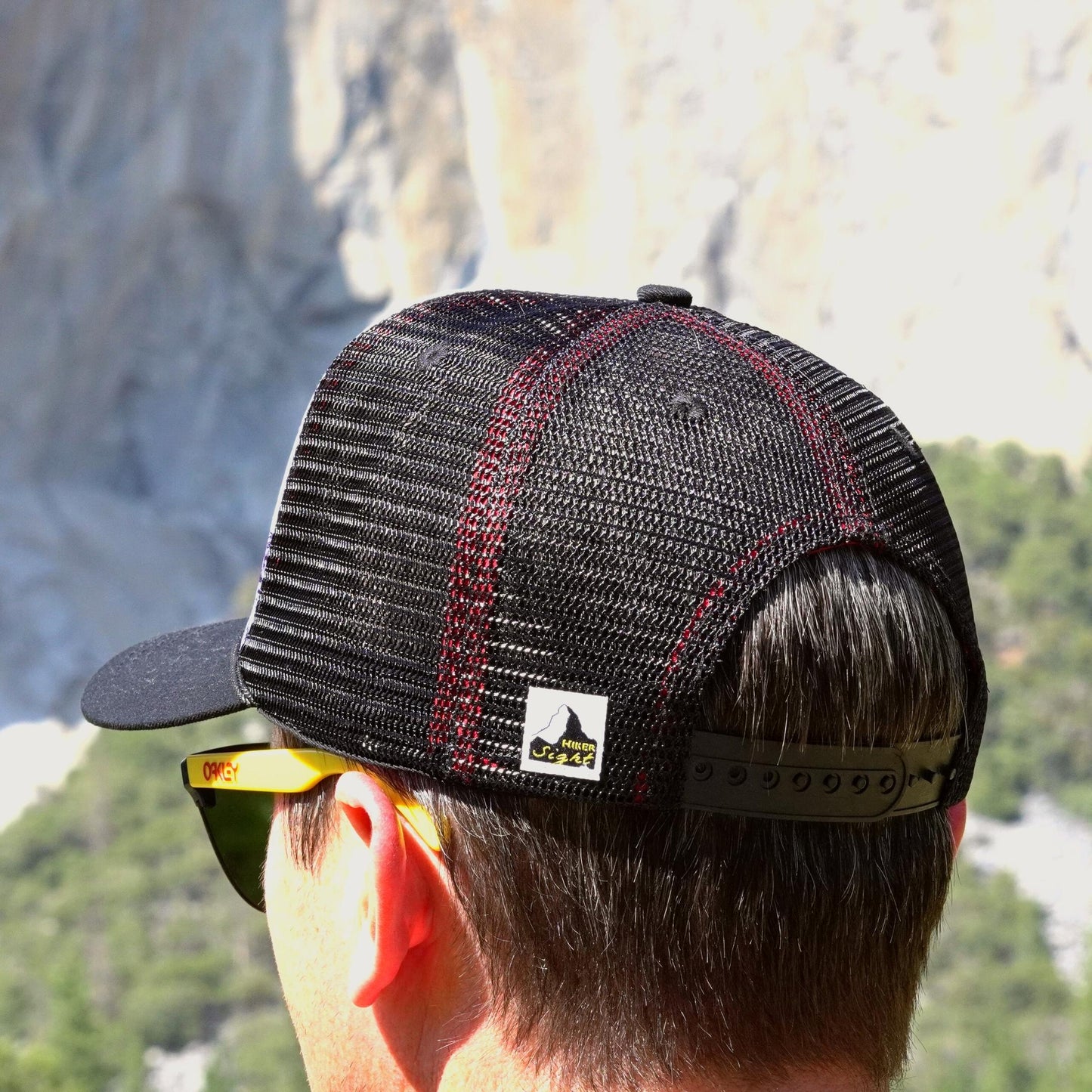 Stitched logo on a Hiker Sight trucker hat | Hiker Sight